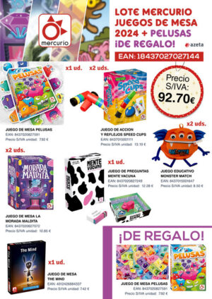 LOTE JUEGOS MERCURIO REGALO PELUSAS 2024