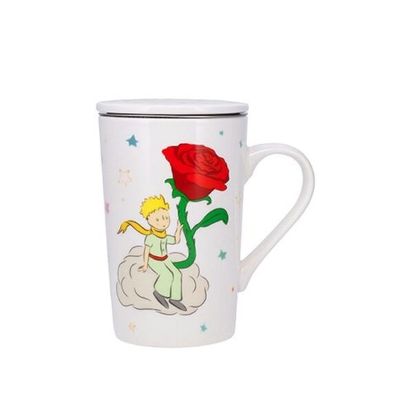 TAZA CON TAPA + INFUSOR XL 435 ML EL PRINCIPITO ROSA