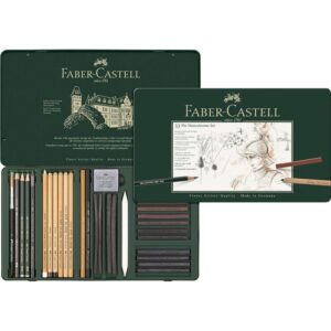 SET FABER CASTELL PITT MONOCHROME 33 PIEZAS ESTUCHE METAL