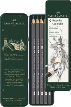 LAPIZ FABER CASTELL GRAPHITE AQUARELLE CAJA 5 GRADUACIONES