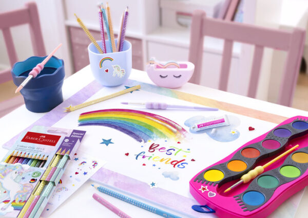 ACUARELA FABER CASTELL CONNECTOR 12 COLORES BASICOS ROSA ES