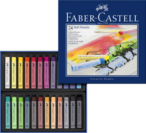 TIZAS PASTEL BLANDO FABER CASTELL 24 COLORES SURTIDOS