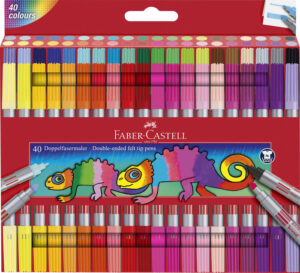 ROTULADOR FABER CASTELL DOBLE PUNTA 40 COLORES SURTIDOS,