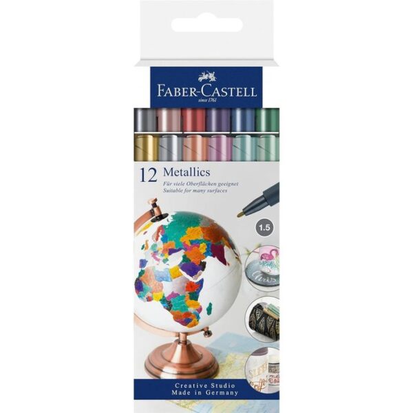ROTULADOR FABER CASTELL CREATIVE STUDIO 12 COLORES METALIZAD