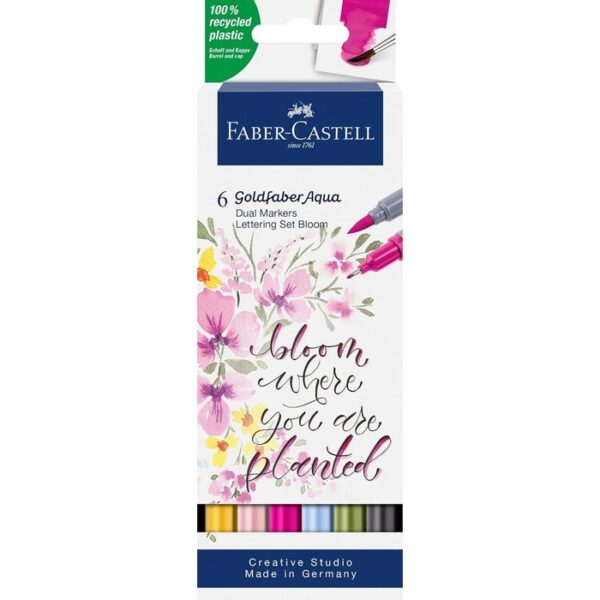 ROTULADOR FABER GOLDFABER AQUA ESTUCHE 6 COLORES LETTERING