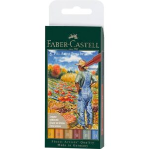 ROTULADOR FABER PITT BRUSH 6 COLORES HARVEST / COSECHA