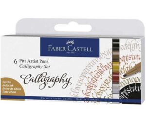 SET 6 ROTULADORES FABER CASTEL PITT CALIGRAFIA MULTICOLOR