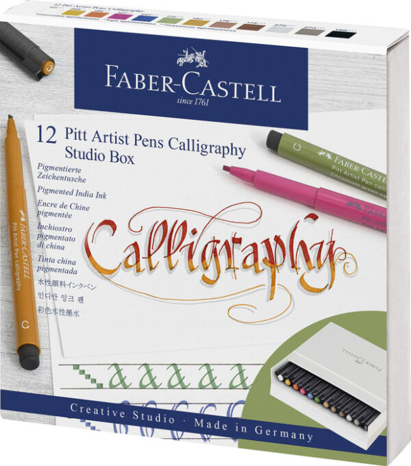 ROTULADOR FABER PITT CALLIGRAPHY 12 COLORES SURTIDOS