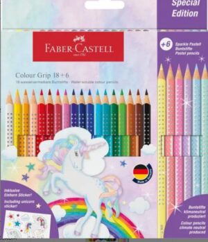 LAPIZ FABEL CASTELL GRIP 18 COLORES + 6 SPARKLE COLOR