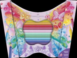 LAPIZ FABER CASTELL SPARKLE PASTEL ESTUCHE METAL MARIPOSA