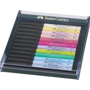 ROTULADOR FABER CASTELL PITT ARTIST PEN 12 COLORES PASTELES