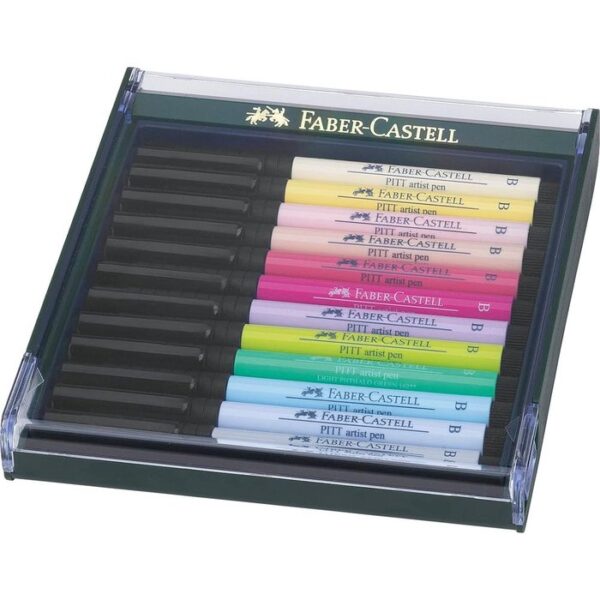ROTULADOR FABER CASTELL PITT ARTIST PEN 12 COLORES PASTELES