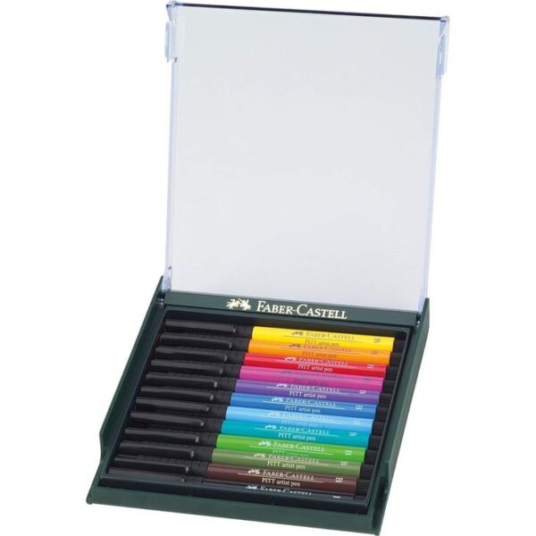 ROTULADOR FABER CASTELL PITT ARTIST PEN 12 COLORES BASICOS