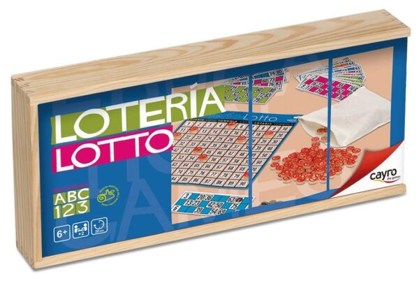 JUEGO DE MESA LOTERIA 48 CARTONES CAJA MADERA