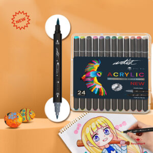 ESTUCHE ACRILICOS DOBLE PUNTA ARTIST 24 COLORES