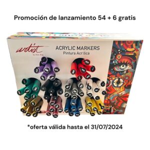 EXP, 60 ACRYLIC MARKER PEN 10 COLORES 5 UDS CADA COLOR