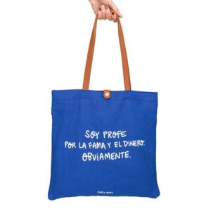 BOLSA DE TELA Y ASAS POLIPIEL PROFE FAMA