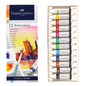 ACUARELAS TUBO FABER CASTELL 12 COLORES+PALETA PARA MEZCLAR