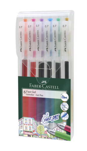 ROLLER FABER FAST GEL ROLLER BLISTER 6 COLORES SURTIDOS