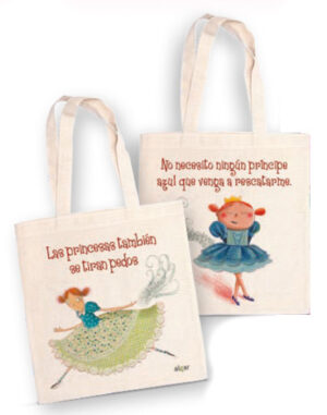 BOLSA TELA LAS PRINCESAS TAMBIEN SE TIRAN PEDOS 42X38CM