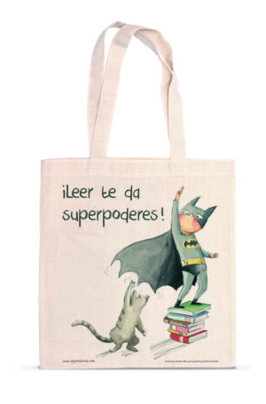 BOLSA TELA LEER TE DA SUPERPODERES 42X38CM