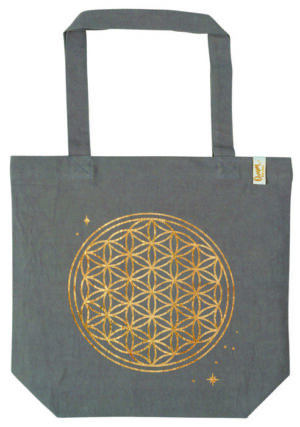 BOLSA DE TELA DE LA COMPRA ALGODON ORGANICO FLOR DE LA VIDA