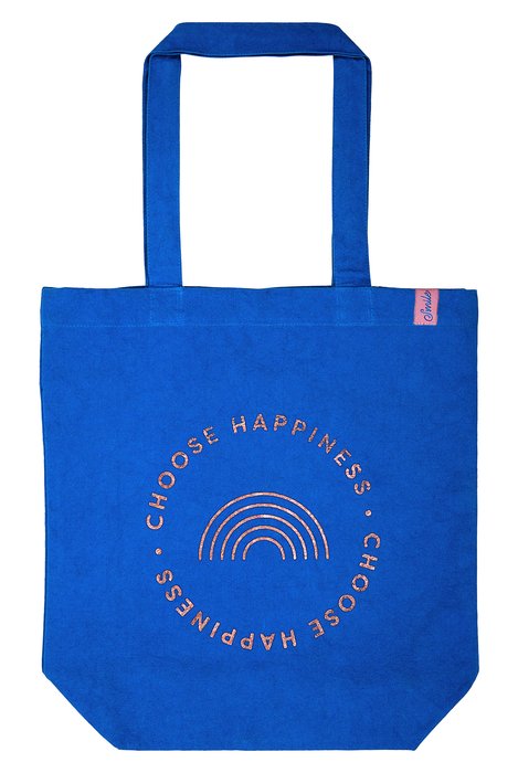 BOLSA TELA DE LA COMPRA ALGODON ORGANICO CHOOSE HAPPINESS