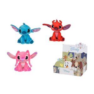 EXPOSITOR 12 PELUCHES STITCH, ANGEL, LEROY 20 CM
