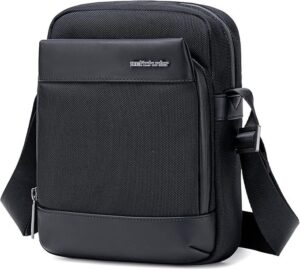 BANDOLERA CUADRADA DE NYLON BUSINESS DOBLE CREMALLERA NEGRO