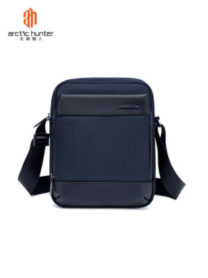 BANDOLERA CUADRADA DE NYLON BUSINESS DOBLE CREMALLERA AZUL