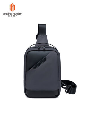 JAMONERA CUADRADA DE NYLON BUSINESS CON CREMALLERA GRIS