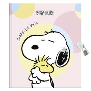 DIARIO CON CANDADO SNOOPY PASTEL