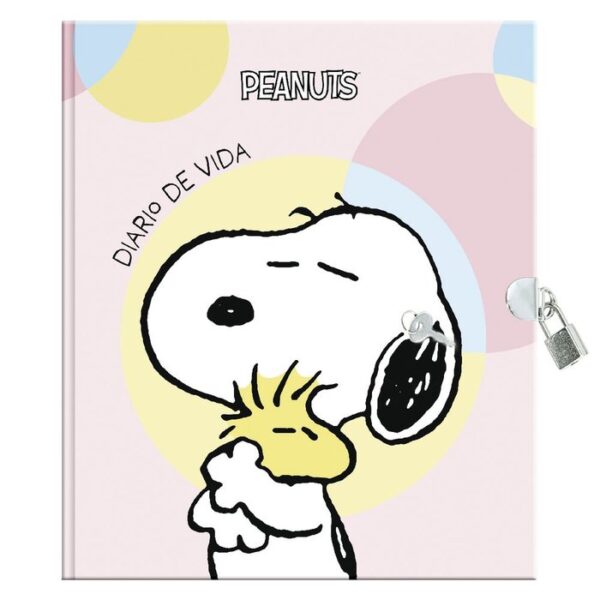 DIARIO CON CANDADO SNOOPY PASTEL