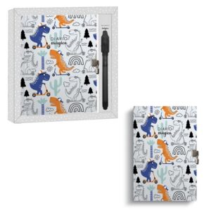 DIARIO CON BOLIGRAFO MAGICO DINOSAURIOS 90P Y CERRADURA