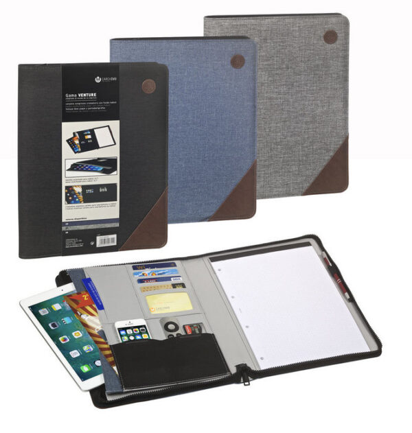 CARPETA PORTADOCUMENTOS CONGRESOS CREMALLERA VENTURE AZUL