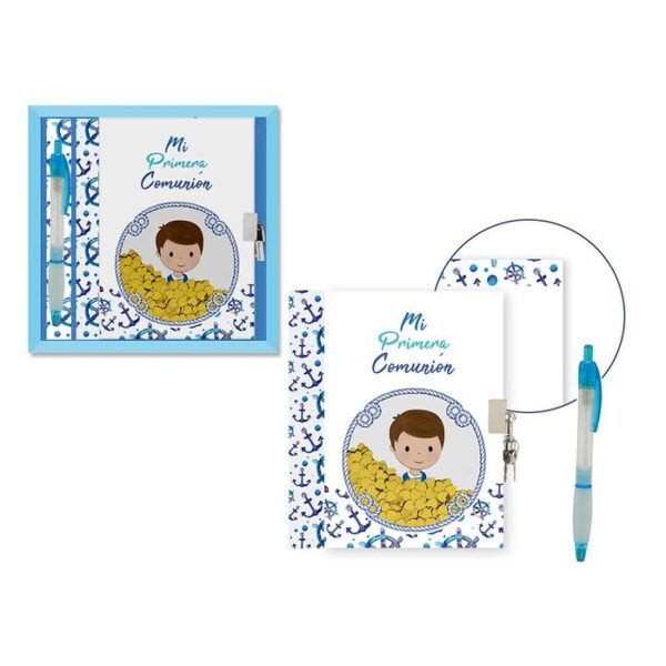 DIARIO LENTEJUELAS Y BOLIGRAFO NIÑO MI PRIMERA COMUNION