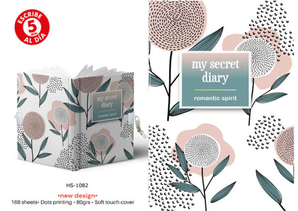 DIARIO A5 168H CON CANDADO ROMANTIC SPIRIT