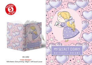 DIARIO A5 168H CON CANDADO BUTTERFLY DREAMS
