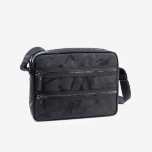 BOLSO BANDOLERA HOMBRE APAISADO CAMUFLAJE NEGRO