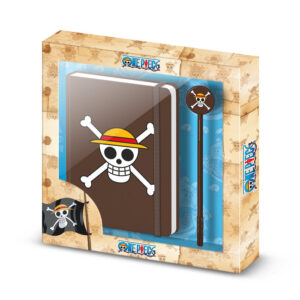 SET REGALO DIARIO CON BOLIGRAFO FASHION ONE PIECE SKULL