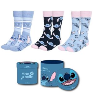 PACK CALCETINES 3P, STITCH CAJA REGALO ADULTO T,36-43