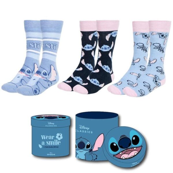 PACK CALCETINES 3P, STITCH CAJA REGALO ADULTO T,36-43