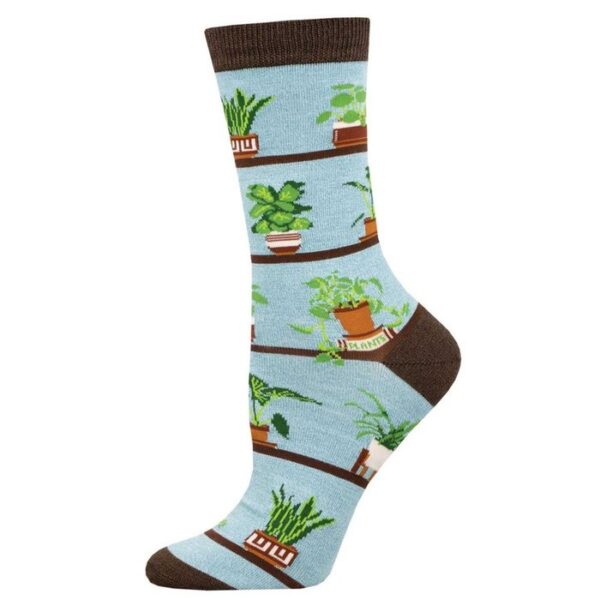 CALCETINES DE BAMBU MEDIA CAÑA 36-41 HOUSEPLANTS BLUE