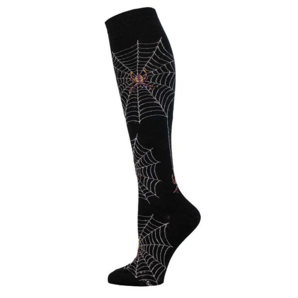 CALCETINES DE ALGODON CAÑA ALTA 36-41 SPIDER WEBS BLACK