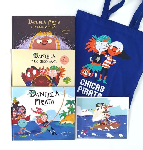 BOLSA DE TELA CHICAS PIRATA AZUL