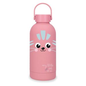 BOTELLA TERMICA ACERO 350ML MOVOM ENJOY CAT ROSA