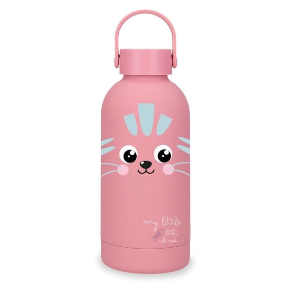 BOTELLA TERMICA ACERO 350ML MOVOM ENJOY CAT ROSA