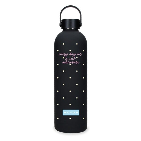 BOTELLA TERMICA ACERO 750ML MOVOM ENJOY ADVENTURE NEGRO