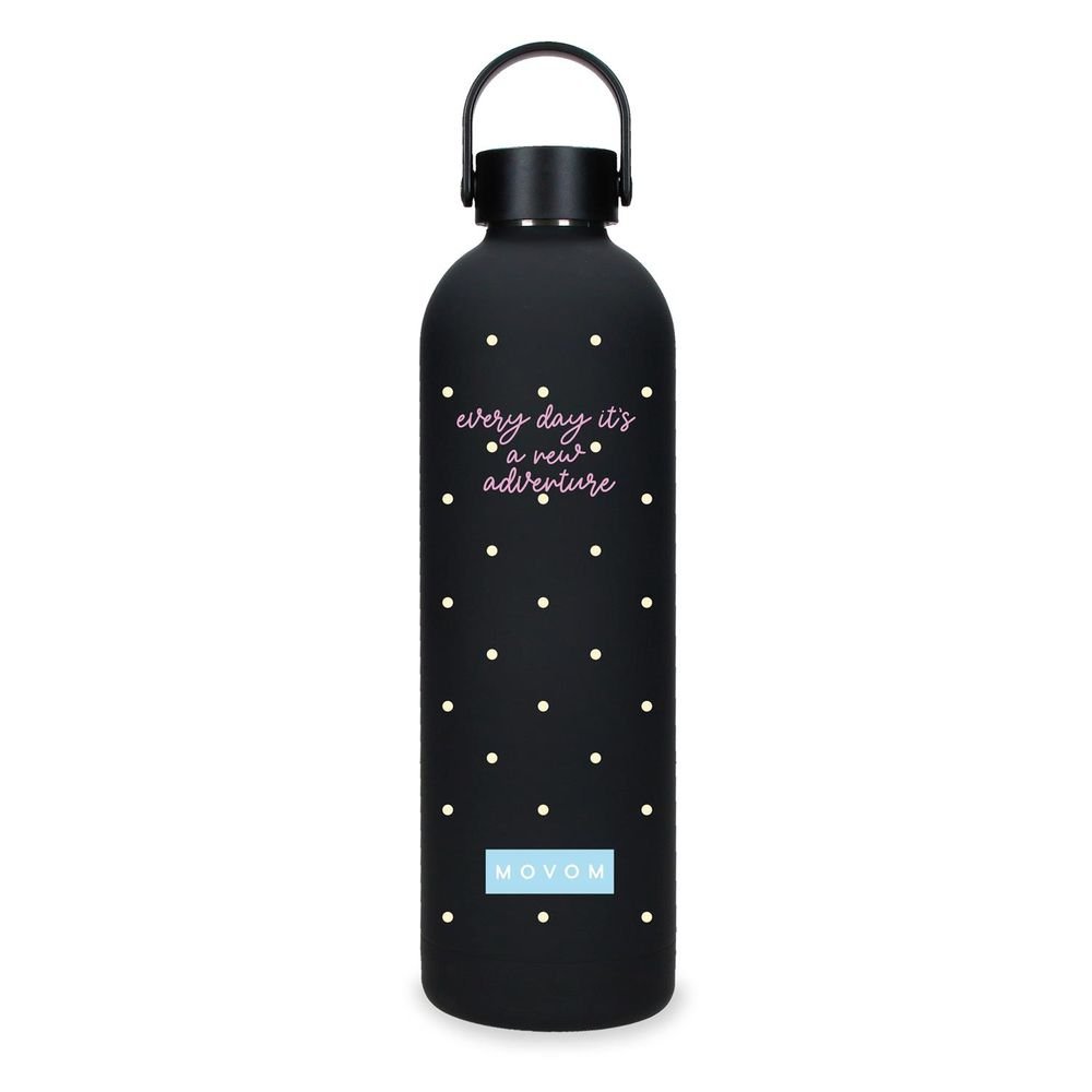 BOTELLA TERMICA ACERO 750ML MOVOM ENJOY ADVENTURE NEGRO