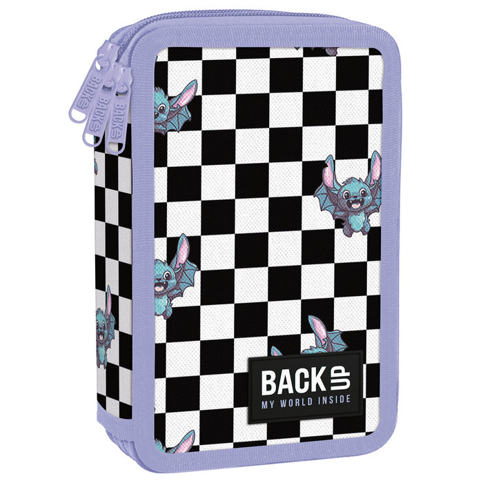 Stitch – Plumier Triple Con Relleno Cuadros Con Stich